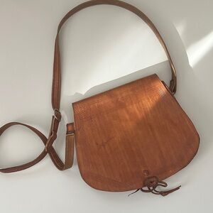 Vintage Brown Leather Crossbody Bag